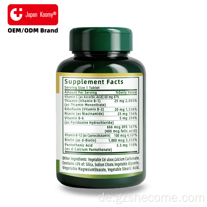 Shecome Super B Complex Tabletten unterstützen den Energiestoffwechsel